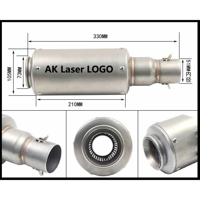 51 мм выхлопной глушитель для мотоцикла GP Racing Escape с дБ Killer Dukati 696 848 tmax 500 530 crf 230 vespa