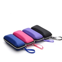 rectangle eyewear cases zipper glasses bag cover unisex sunglasses case with lanyard zipper compression resistance portable