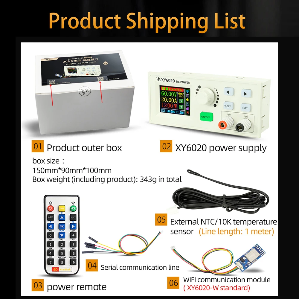 XY6020 CNC adjustable DC stabilized power supply constant voltage and constant current maintenance 20A/1200W step-down module