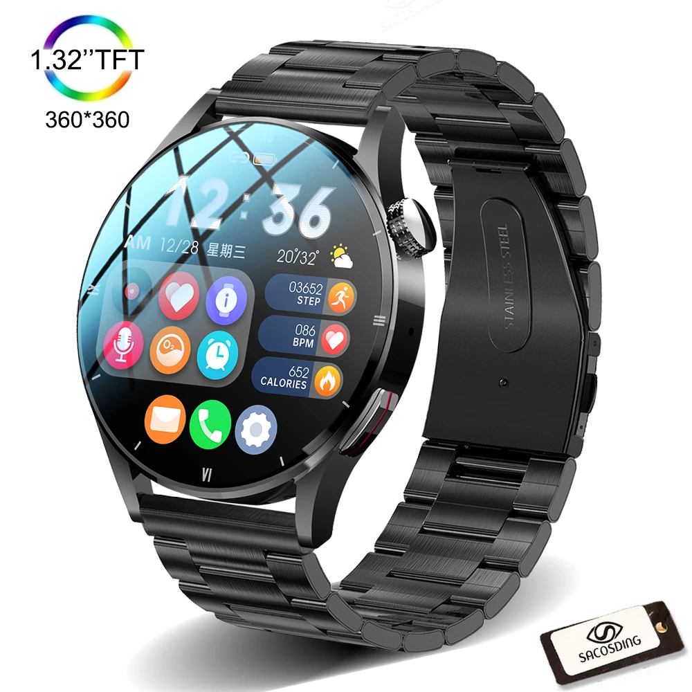 

Смарт-часы мужские с Bluetooth, пульсометром и функцией вызова