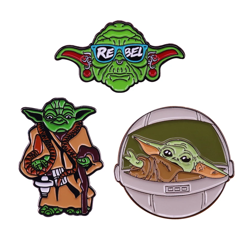 

Disney Yoda Baby Brooch Master Yoda Sci-Fi Movie Creative Badge Metal Denim Jacket Lapel Pin Jewelry Friends Gift