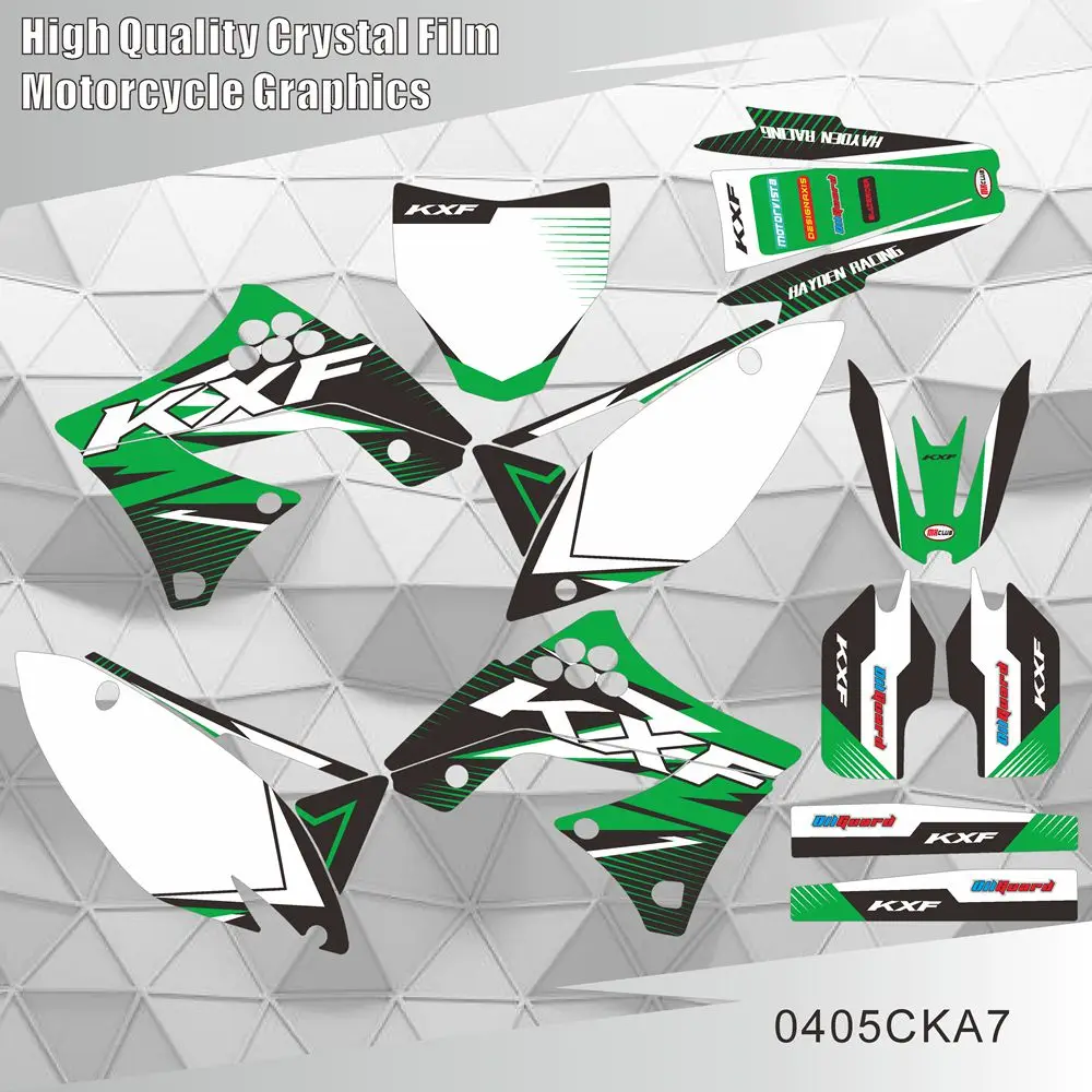 

Для Kawasaki KX250F KXF250 KXF 250 KXF 2009 2010 2011 2012 полностью графические наклейки на мотоцикл фон с индивидуальным номером
