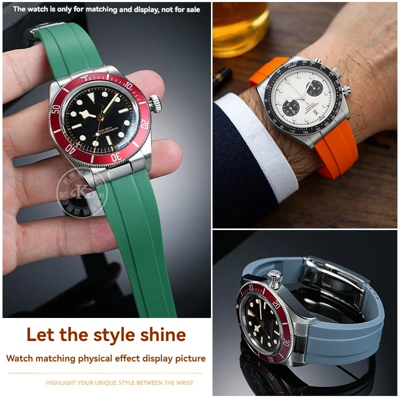 Фото 20/21/22 мм изогнутый конец звено подходит для ремешка TUDOR M79360 M79363, резиновый ремешок для часов, аксессуары с соединением из нержавеющей стали №3