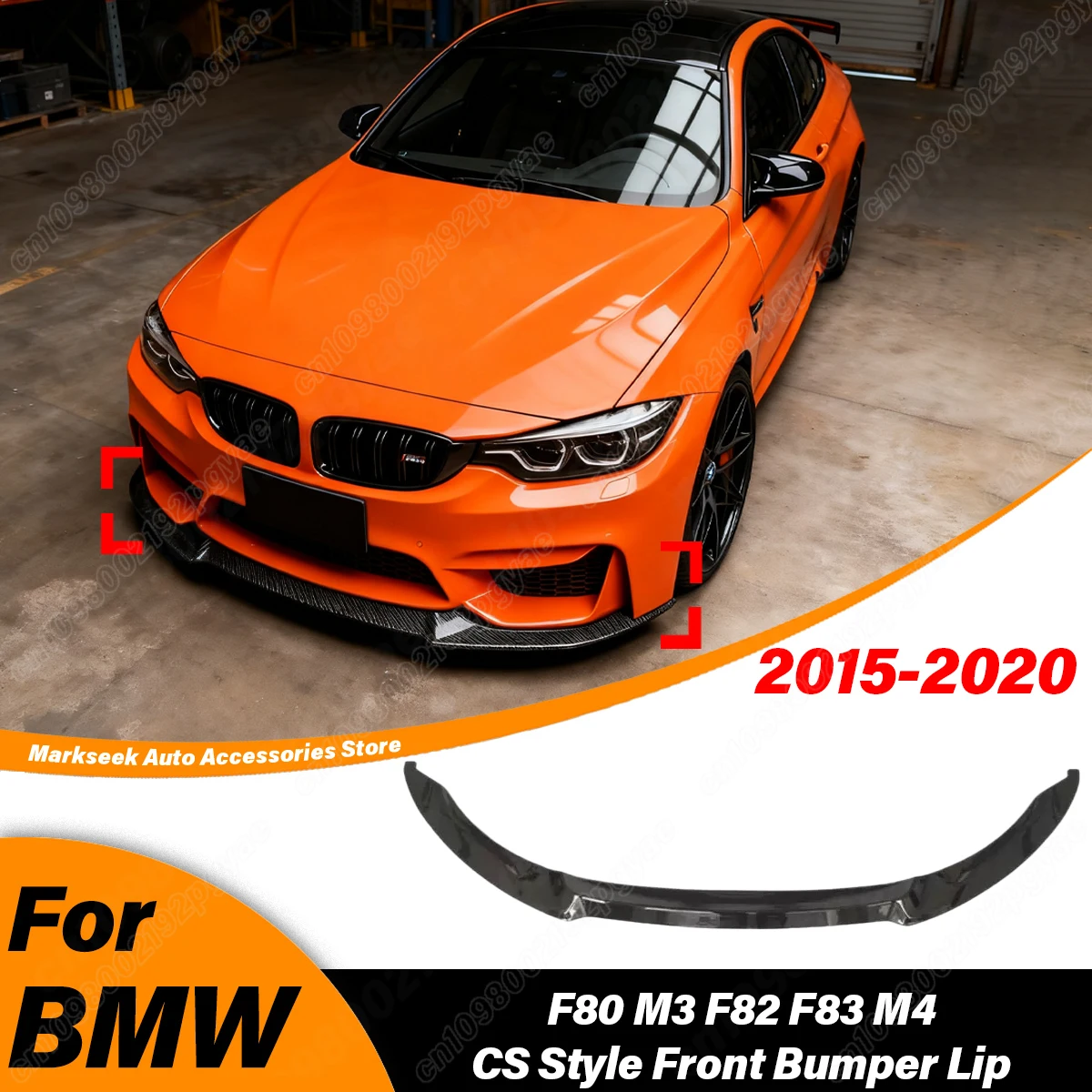 

Для BMW F80 M3 F82 F83 M4 2015 2016 2017 2018 2019 2020 Автомобильный передний бампер, нижняя защита губ, спойлер в стиле CS, сплиттер для губ, комплект кузова