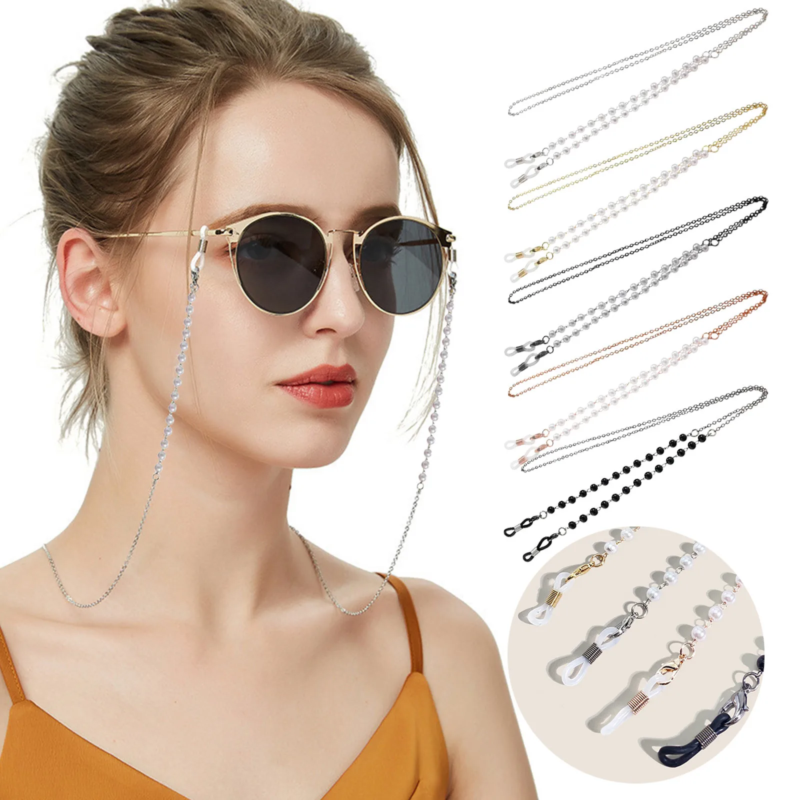 

Fashion Reading Glasses Chain for Women Metal Sunglasses Cords Eyeglass Lanyard Hold Straps Eyewear Retainer