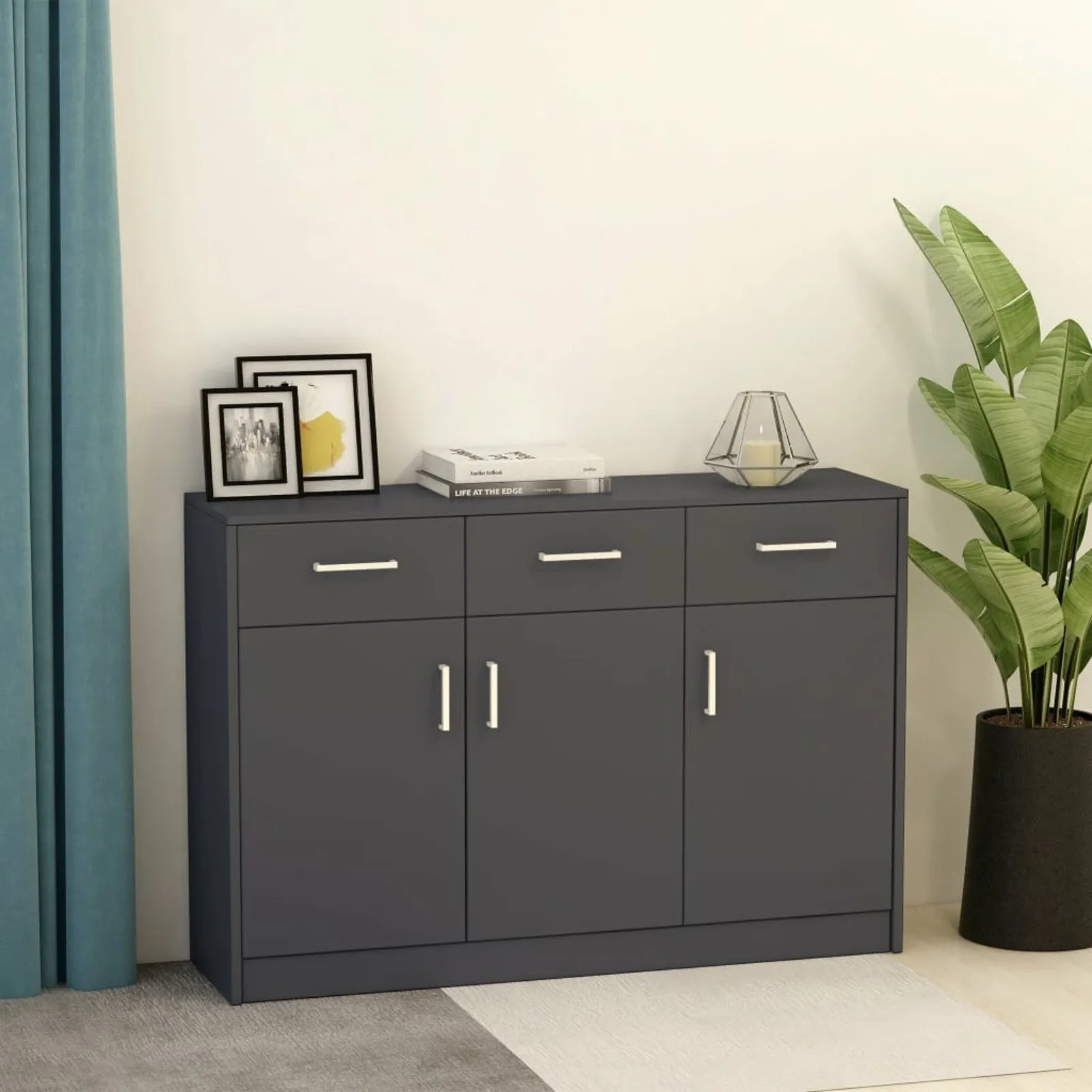 

Sideboard Gray 43.3"x13.4"x29.5" Chipboard