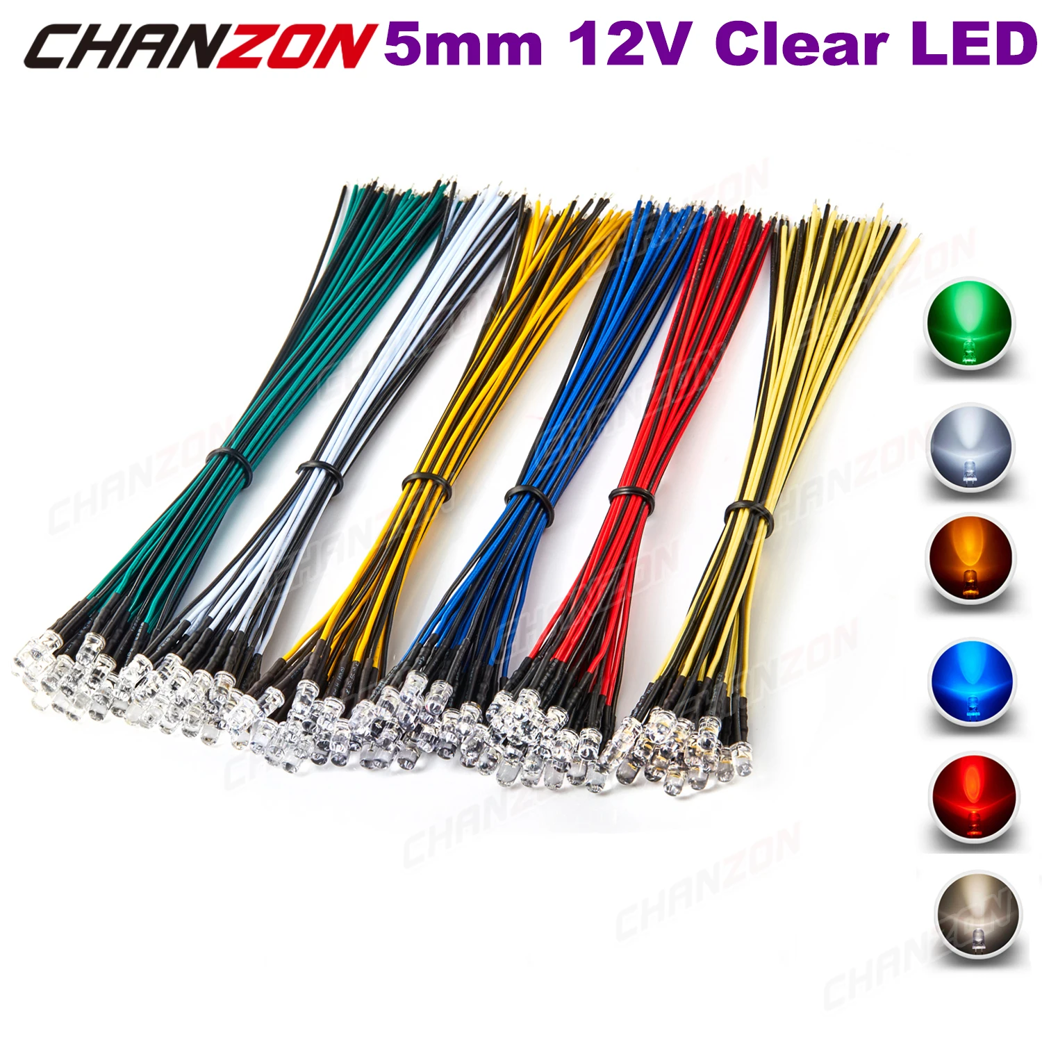 

CHANZON комплект светодиодов 5 мм 12 В 120 шт. 6 цветов
