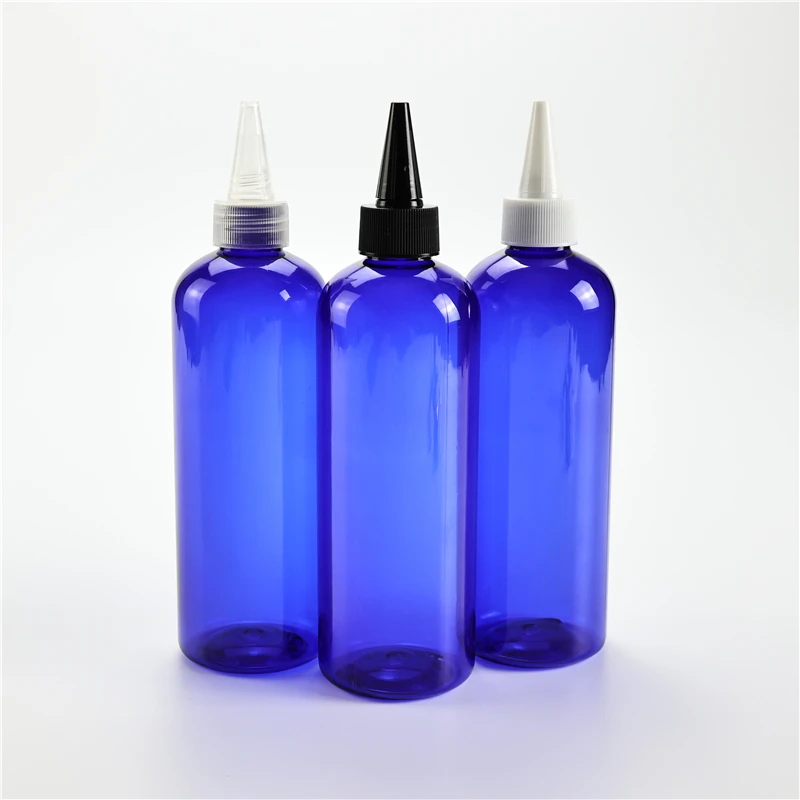 Blue 300ml X 20 Detergent Empty Plastic Bottle With Pointed Mouth Cap Shampoo Lotion Cosmetic Container 10oz E Liquid PET Bottle