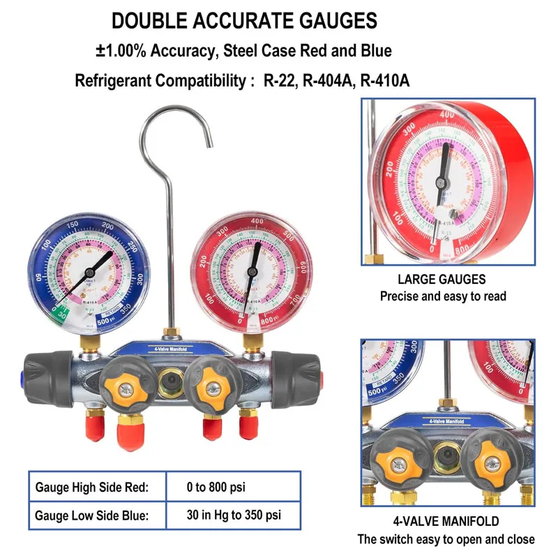 49968 заряжающий коллектор и 4 тестирования клапанов набор инструментов для