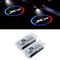 2pcsset for bmw f15 e70 g05 x5 logo led hd car door welcome warning ghost light car laser projector lamp auto accessories