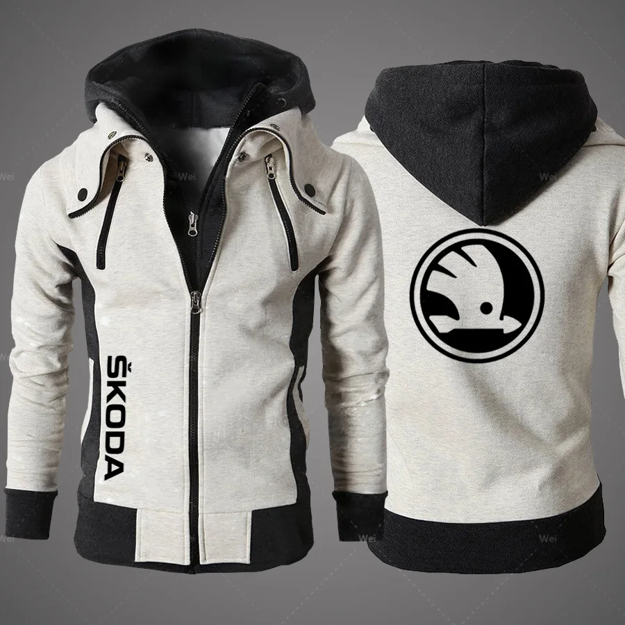 Новинка мужская одежда Skoda повседневные мужские куртки флисовые теплые