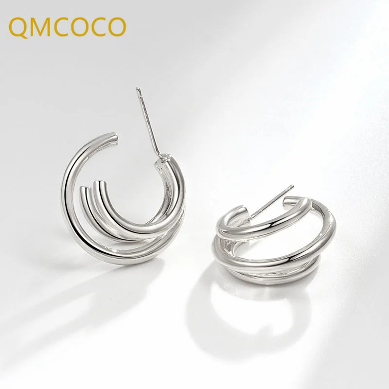 QMCOCO модные французские винтажные круглые серьги для женщин Металлические