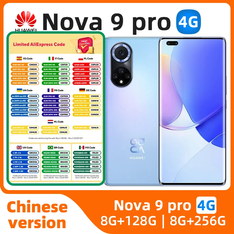 Смартфон Huawei nova 9 Pro, 8/128ГБ, 8/256ГБ, china, б/у | AliExpress