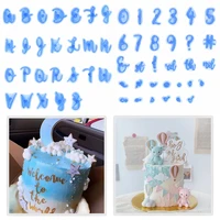 alphabet letter number cookie press stamp plastic embosser cutter diy fondant mould baking molds cake decorating tools for party