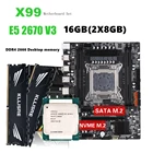 Kllisre X99 комплект материнской платы XEON E5 2670 V3 LGA 2011-3 ЦП 2 шт. X 8 ГБ = 16 Гб 2666 МГц DDR4 память