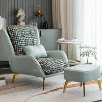 nordic light luxury single seat sofa accent chair living room home bedroom faux leather leisure tiger chair muebles de la sala