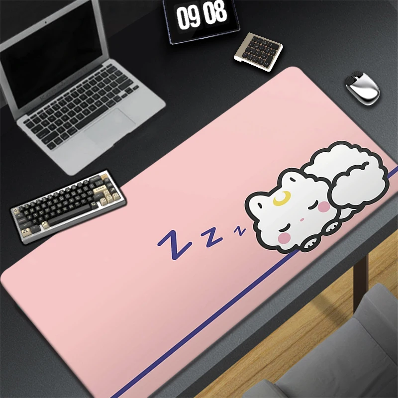 Large Anime Mouse Pad Pink Cute Cat Gaming Accessories Kawaii Office Computer Keyboard Mousepad 400x900 PC Gamer Laptop Desk Mat images - 6