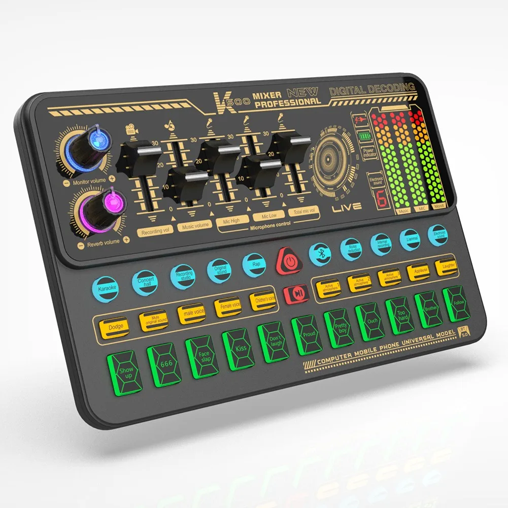 

SK500 Live Sound Card Mixer Sound Card Supports Dual Microphones/broadcasts/headphones Professional Live Broadcast Equipment