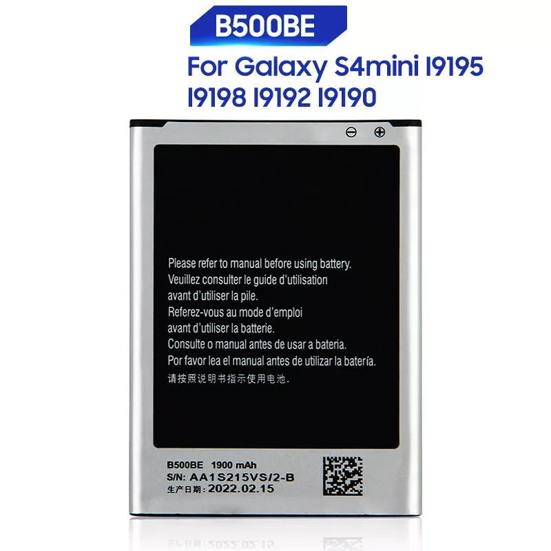 

Сменный аккумулятор для Samsung Galaxy S4 Mini I9195 I9190 I9192 I9198 S4Mini аккумулятор 3 Pin B500BE 1900 мАч