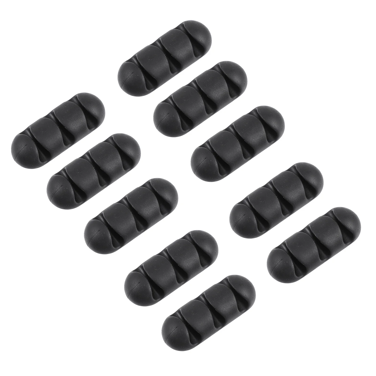 

10 PCS Cord Organizer Clips Desktop Stand Wall Mounted Hook Desk Cord Holder Three-hole Wire Fixer Cable Plug Fixed Hook
