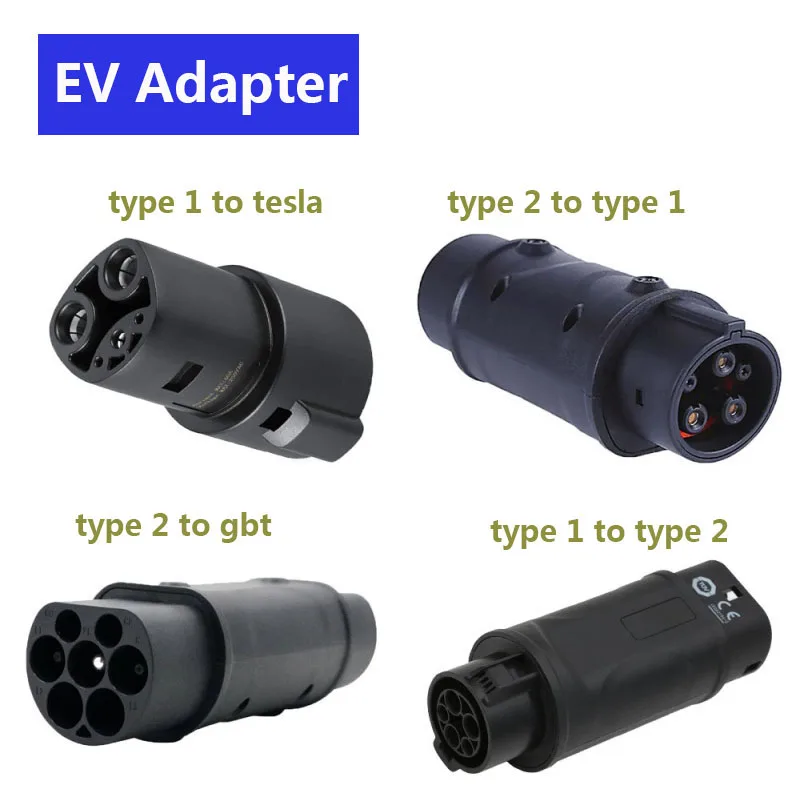 

WUFEN EVSE Adaptor Type 1 to Type 2 EV Adapter Convertor SAE J1772 to Tesla EV Charger Connector for type 2 GBT Electric Car