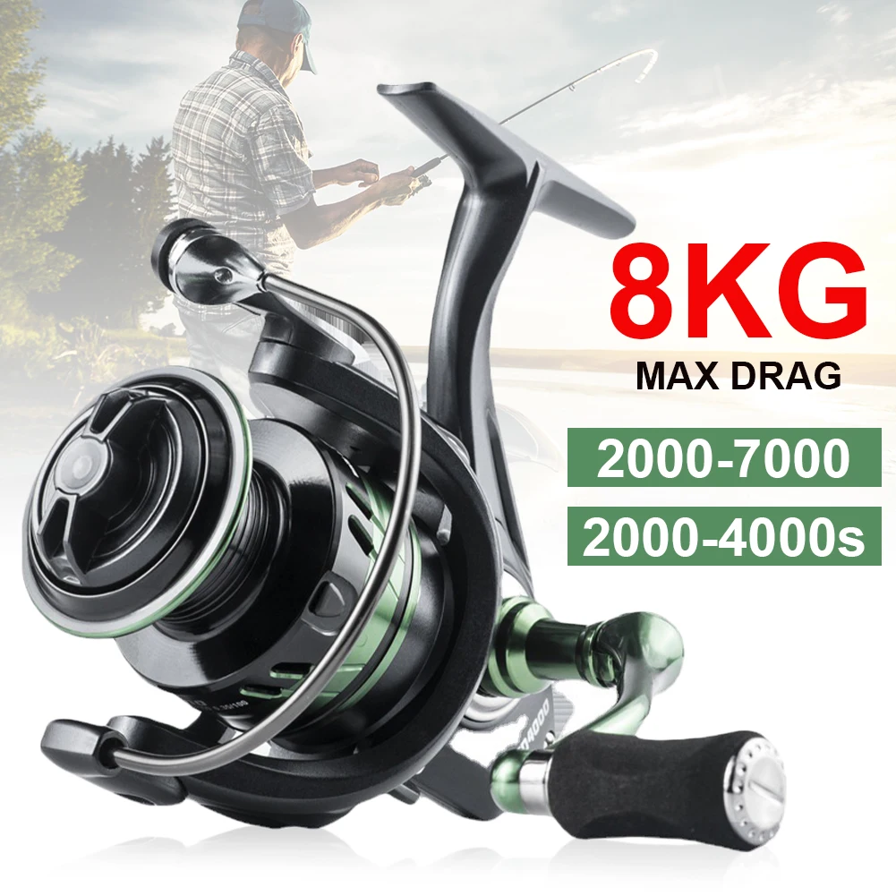 Новая катушка для рыбалки FD2000-7000 Spinning Shallow Spool 8KG Max Drag Carp Saltwater Freshwater Tackle.
