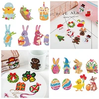 5d diy round diamond painting kits for kids animals diamond painting cartoon fantasy stickers kits for kids 9 pieces