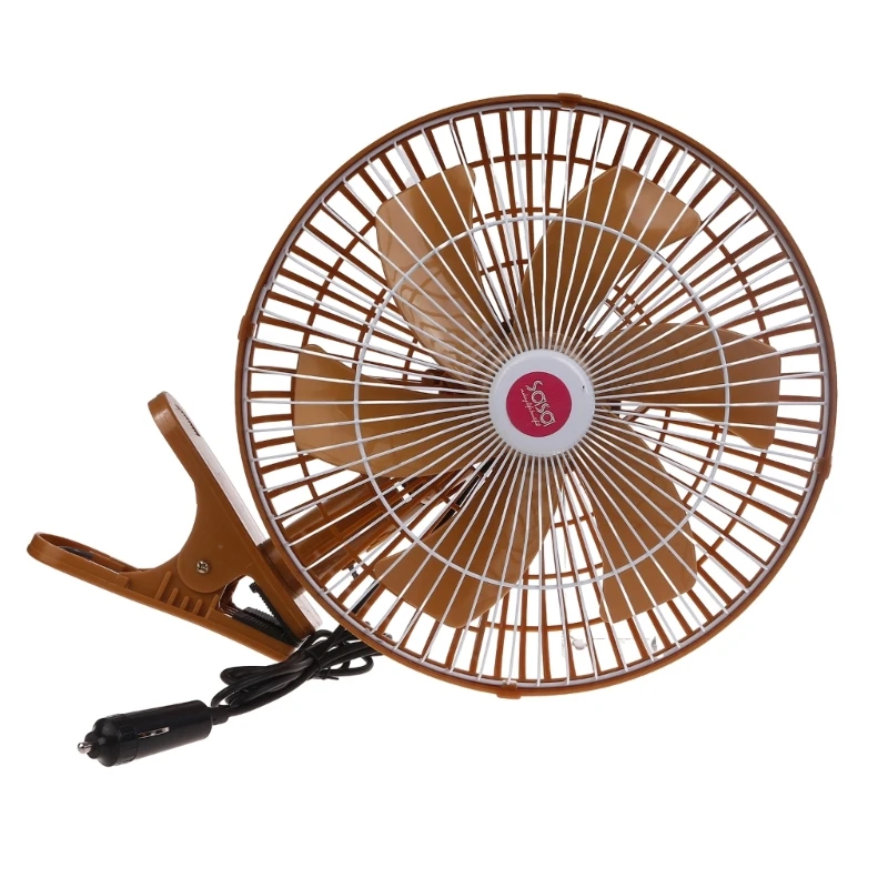 

Car Cooling Fan 90° Oscillating Cooler Fan Sun-Visor Mounted Silent- Air Circulator Fan with Remote Control 150cm Cable