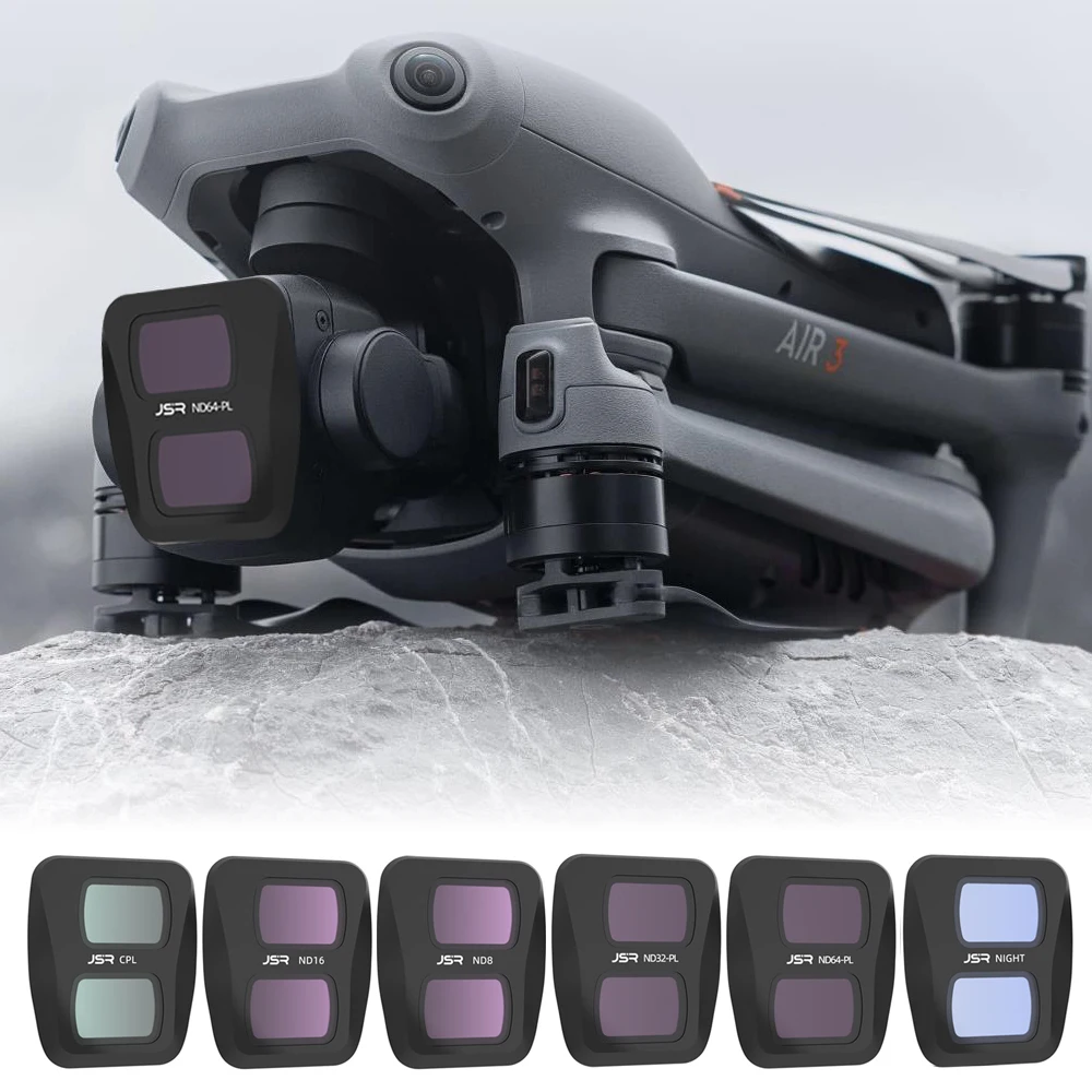 Фильтры для камеры DJI Air 3 ND4 ND/NDPL8 ND16 ND32 ND64/1000 Комплект фильтров алюминиевое Оптическое стекло CPL полярные аксессуары для камеры