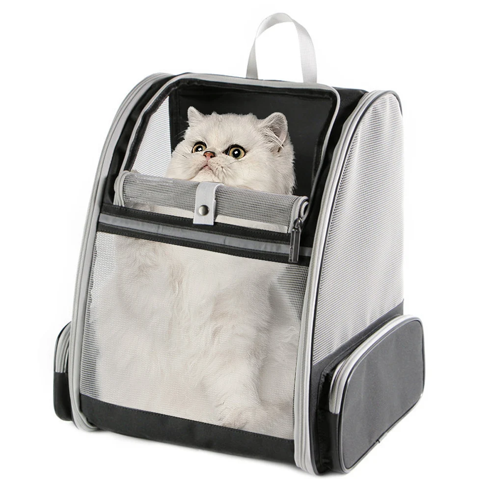 

Cat Carrier Portable Pet Knapsack Breathable Cats Bag Backpack Dog Bags Light Travel with Sunroof Side Door Pet Supplies