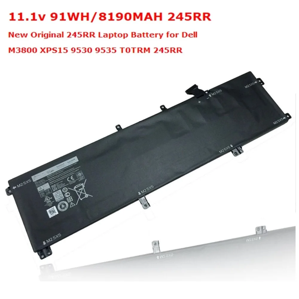 

Genuine 245RR 9-Cell Replacement Laptop Battery For DELL XPS 15 9530 9535 Precision M3800 Notebook Series 7D1WJ TOTRM 11.1V 91Wh