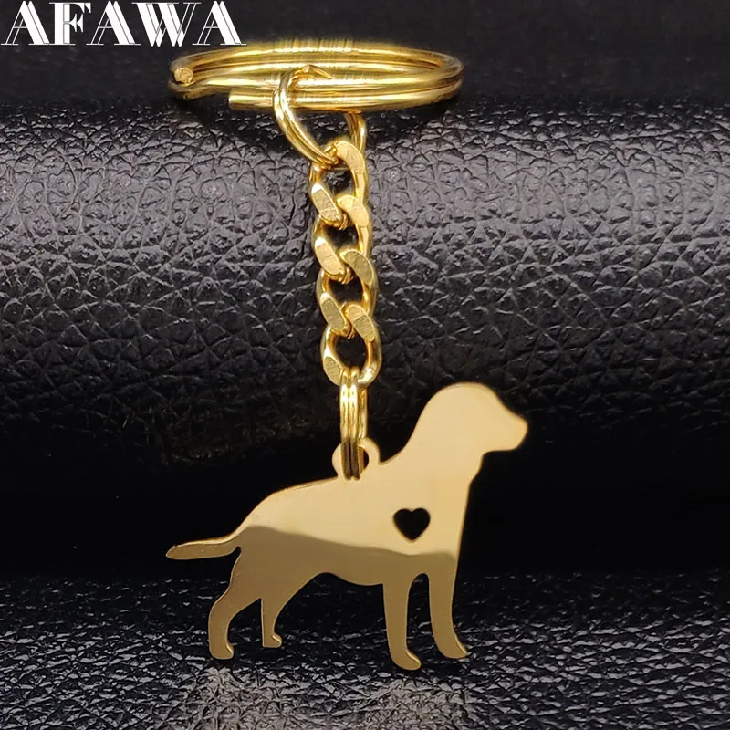 

New Fashion Animal Dog Stainless Steel Keychains for Women Gold Color Key Pendant Jewelry porte clef mignon K7762S07S07