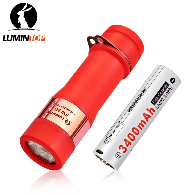 New Lumintop FW3G Fluorescence Glow Flashlight Cree XPL HI 350 Lumen Mini Torch by 18650 Battery for Camping Hunting