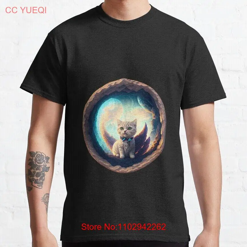 The journey to explore the абстрактный мир white cat Tysterious: футболка