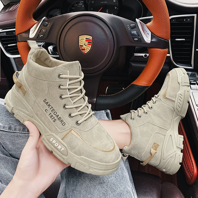 

Зимние Замшевые мужские ботинки, высококачественные кожаные ботильоны, Теплая мужская повседневная обувь, зимние ботинки для мужчин Botas, уличная Рабочая обувь