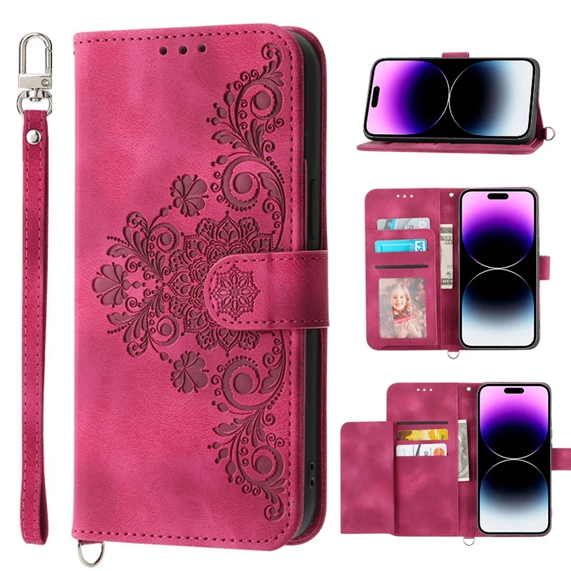 

6 Card Slots Wallet Case for iPhone 14 13 12 11 Pro Max 14 Pro 14 Plus XR XS MAX 7 8 Plus PU Leather Flip Cover Funda Capa