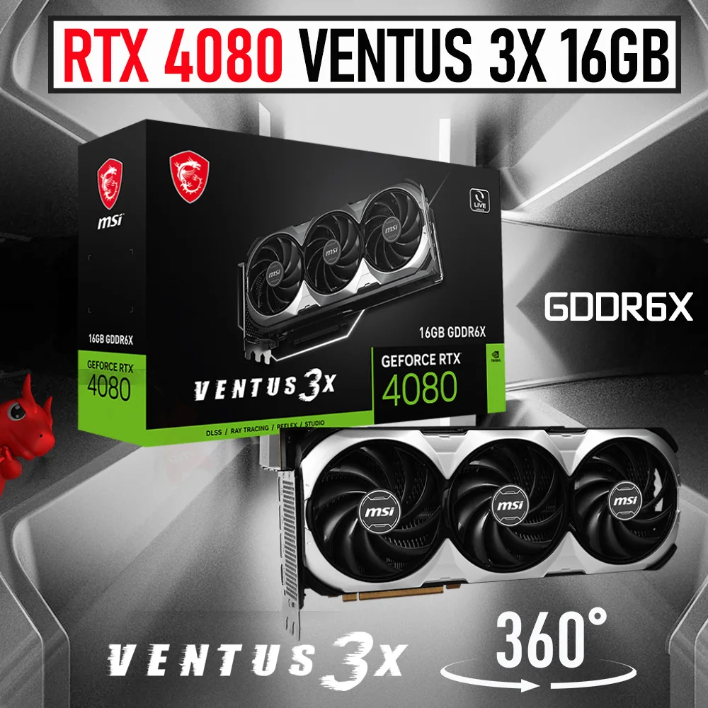 

Видеокарта MSI GeForce RTX 4080 16 Гб VENTUS 3X GDDR6X Graphics 4080 DisplayPort RTX 4080 GPU NVIDIA RTX 40 серия RTX 4080 Новинка
