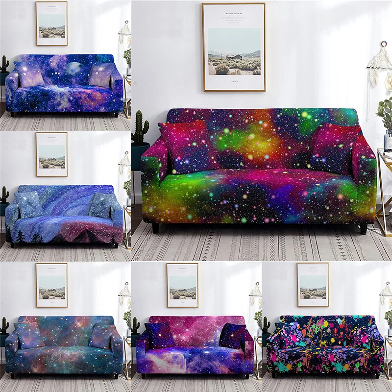 

3D Printed Sofa Cover Colorful Star Series All Inclusive Sofa Covers for Living Room Home Decor Cushion Cover Sectional Sofa 1PC