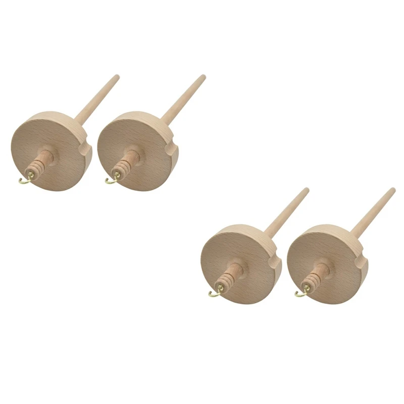 

4Pcs Drop Spindle For Spinning Wool Yarn Spin Top Whorl Drop Spindle Hand Carved Wooden Tool For Beginners