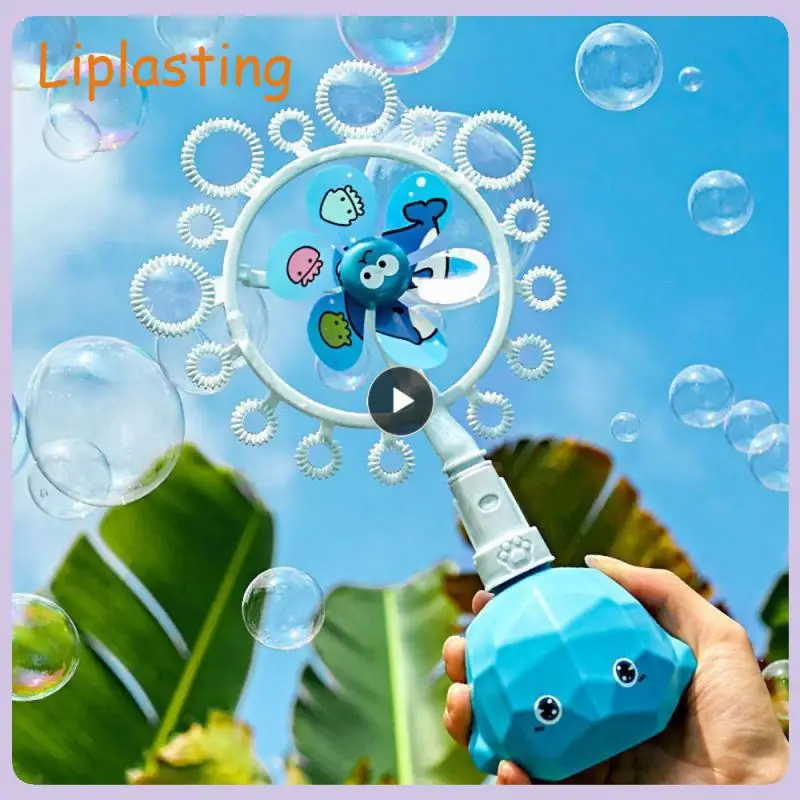 

Plastic Material Toy Windmill Suitable For Teenagers (7-14 Years Old) 360° Flip Without Leakage Windmill Bubble Wand Easy Grip