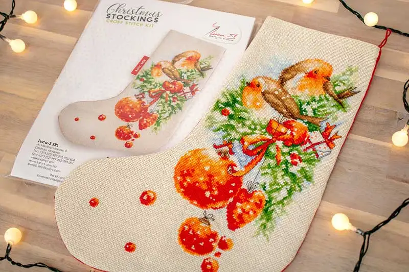 

Top selling Bird Christmas stocking 36-43 Needlework Kit unprinting Cross Stich Set DIY Kits Cross-stitch Embroidery Set