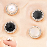 5pcs strong magnetic buttons sew free shirt sweater hidden button small fragrance pearl button accessories