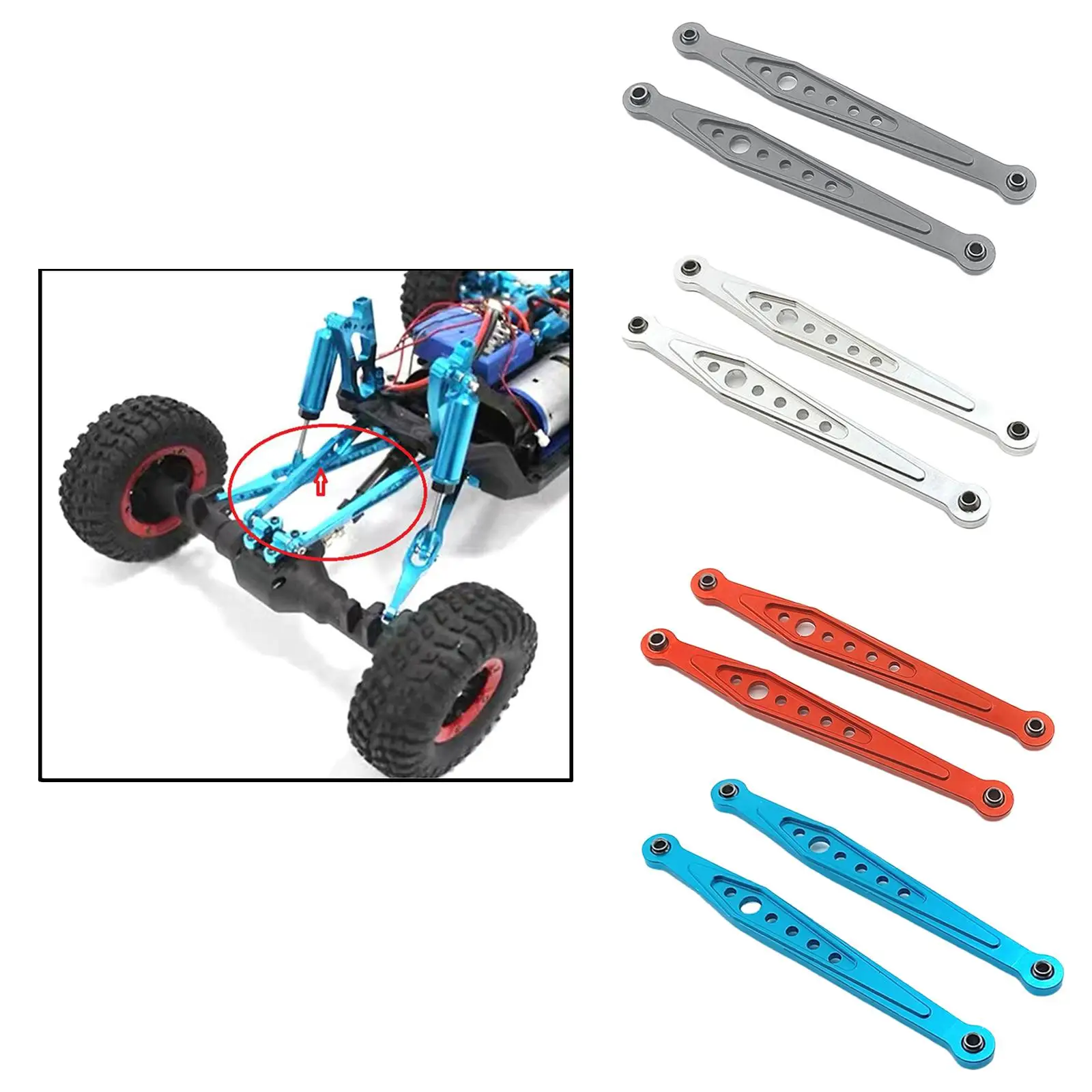 

2x RC Car Link Rod Spare Parts Replacement for Wltoys RC Car Accessory 1/12 Scale RC Car Aluminum Rod Link Linkage