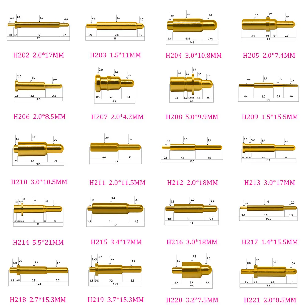 

YUXI 1PCS High Current Spring Loaded Pogo Pin Connector 1A 2A 5A 10A 20A High Power Thimble Test Probe Charging Pin