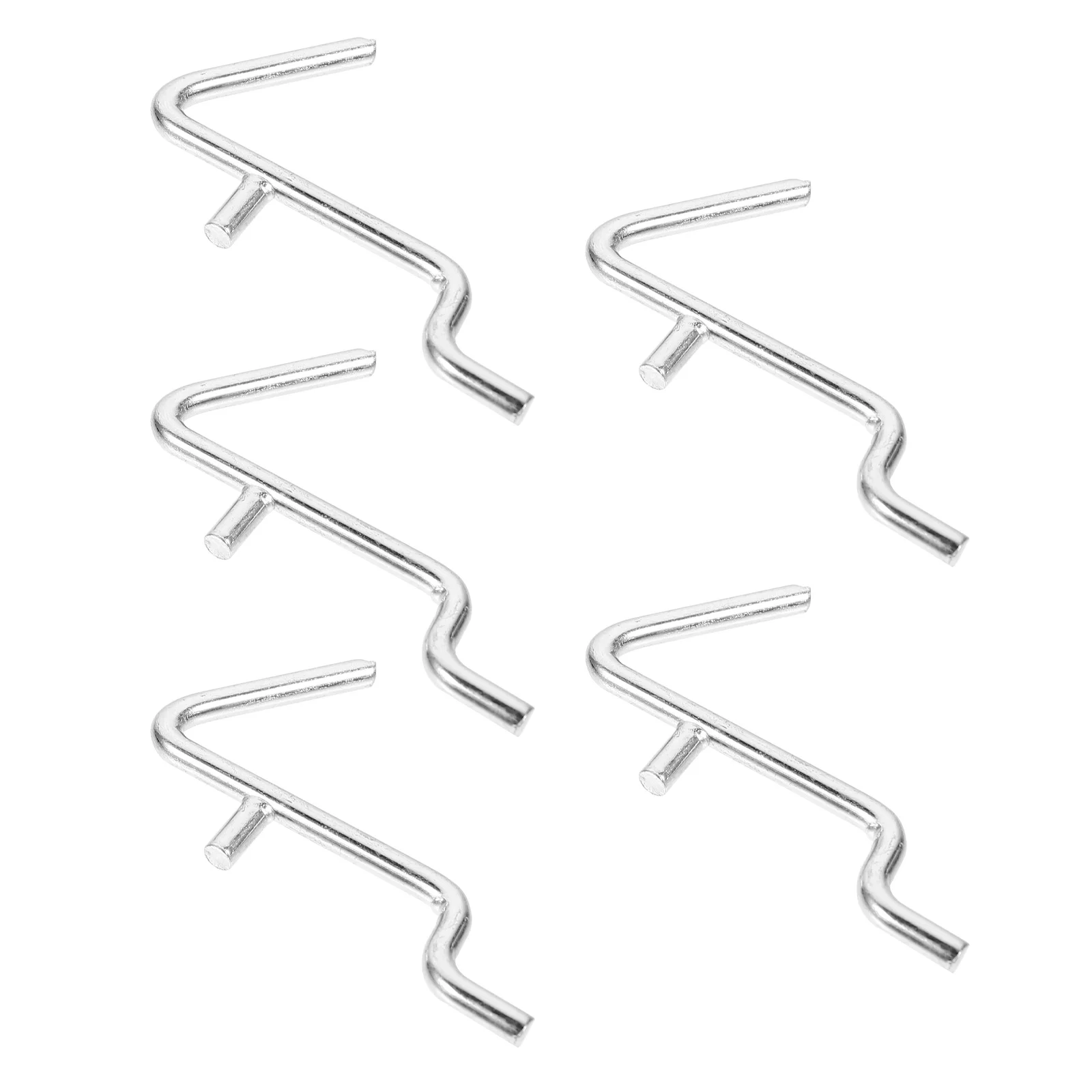 

5 Pcs Jewelry Hooks Perforated V-hook Metal Single Shape Pegboard Display Shelf Heavy Stainless Steel Pegs Hangers