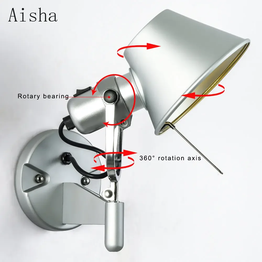 Промышленный настенный светильник с качающимися настенными бра для гостиной