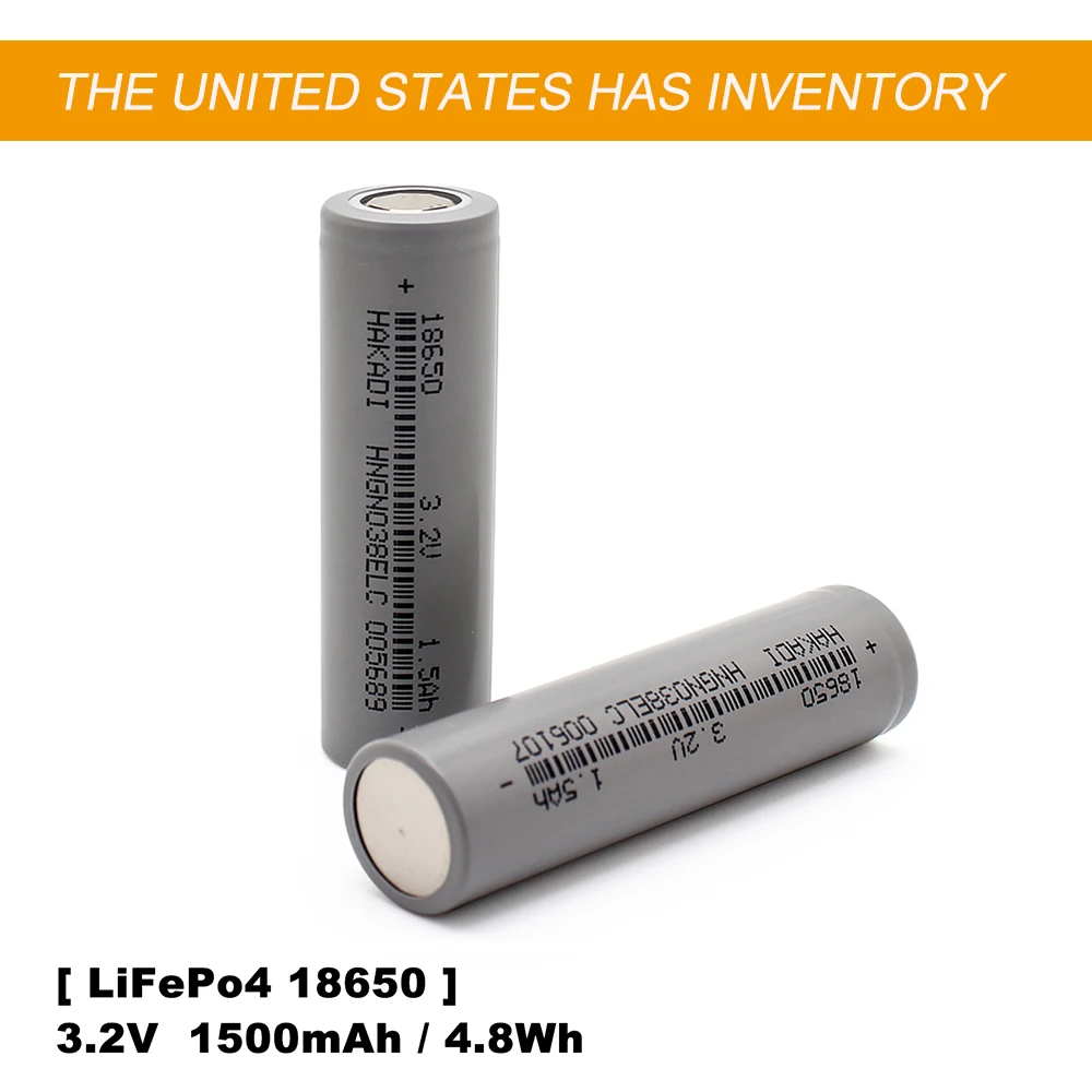 

HAKADI 3.2V 1500mAh Lithium Battery Rechargeable 3000+ Deep Cycle Battery for Solar Lights Power (US In stock)