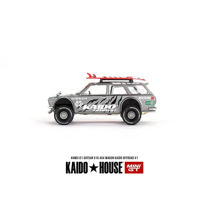 Kaido House + MINIGT 1:64 Модель автомобиля Datsun 510 Wagon 4x4 Offroad из сплава литой автомобиль с