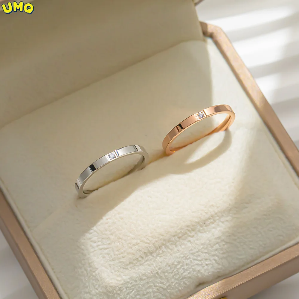 

Корейское простое кольцо из титановой стали 18 карат, копия, чистое золото 24 карата, Женское кольцо меньшего размера, дизайн для пары, модное ...