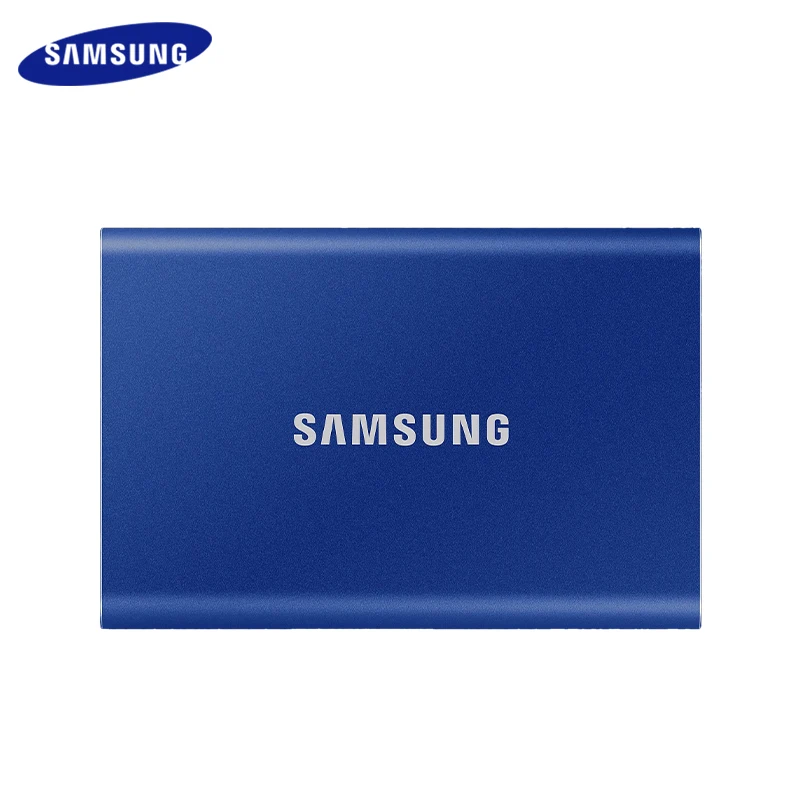 

Синий Samsung USB 3,2 Gen 2 модный Type-C T7 портативный SSD 500 ГБ 2 ТБ 1 ТБ высокоскоростной портативный интерфейс твердотельный накопитель для ПК